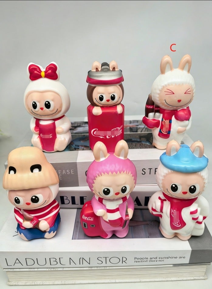 LABUBU C patten Squishy Toys, Novelty Decompress Toys, Squeeze Stress Ball Pinch Cute Sensory Toys for Relieving Fidget Rising Character Shaped Novelty Things Birthdays Cosplay Party Opp Packaging Gift Decorations - Image 2